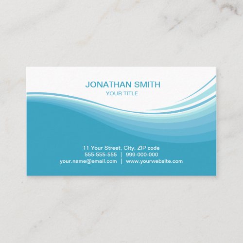 Aqua Blue Waves business card