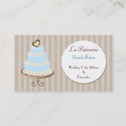 Customizable aqua blue  Wedding Cakemakers business Cards