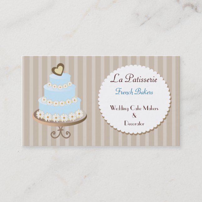 aqua blue  Wedding Cakemakers business Cards (Front)