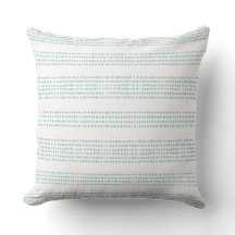 Aqua Blue & White Modern Coastal Throw Pillow