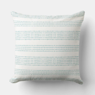 Aqua Blue & White Modern Coastal Throw Pillow