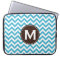 Aqua Blue White Monogram Chevron Pattern