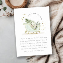 Aqua Blue Winter Sleigh Books for Baby Shower Enclosure Card