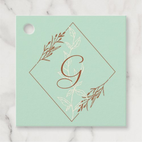 Aqua Blue with Brown Thank You Favor Tags
