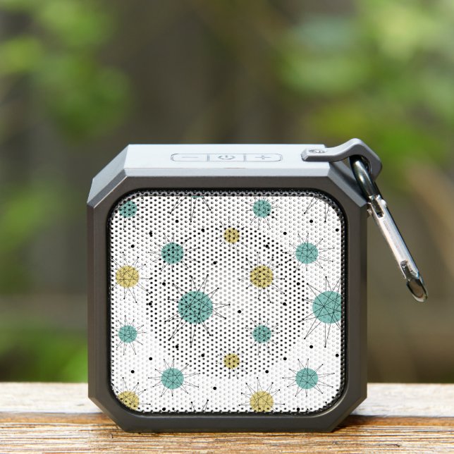 Aqua Blue Yellow Franciscan Starburst Mid Century Bluetooth Speaker (Insitu(Outdoor))