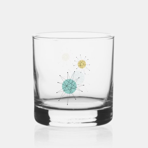 Aqua Blue Yellow Franciscan Starburst Midcentury Whiskey Glass Aqua Blue Yellow Franciscan Starburst Midcentury Whiskey Glass
