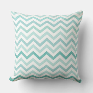 Aqua Blue Zigzag Pattern – Modern Minimalist   Throw Pillow