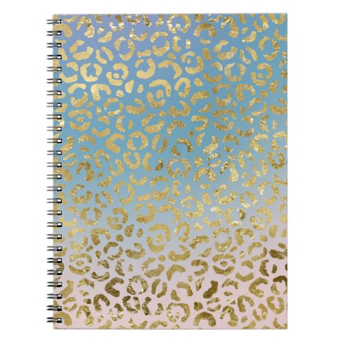 Aqua Blush Gold Leopard Print       Notebook