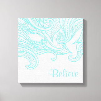 Aqua Boho Style Wall Decor Canvas Print