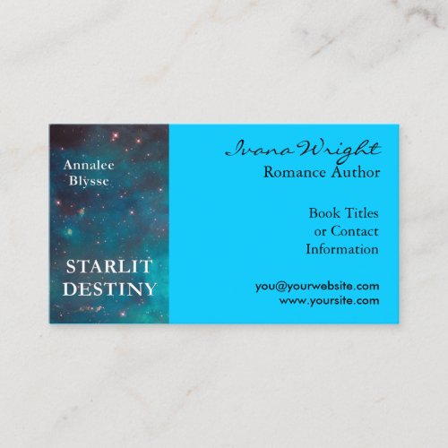 Aqua Book Cover Author Business Card