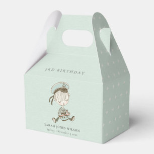 Aqua Boys Little Sailor Nautical Any Age Birthday Favor Boxes