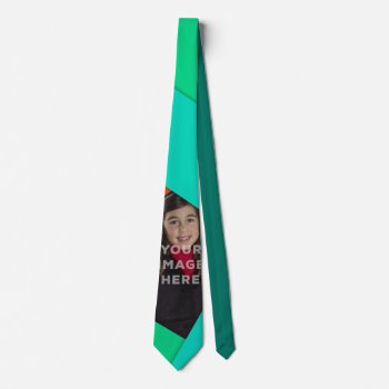 Aqua Breaks Add Your Image Green Neck Tie Design by MyBindery at Zazzle