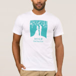 Aqua Bride And Groom Wedding Silhouettes T-shirt at Zazzle