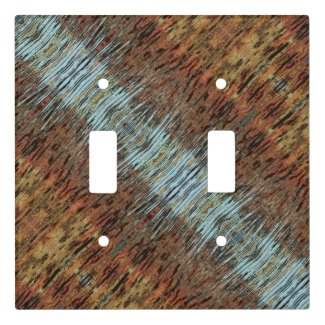 Aqua Brown and Orange Abstract