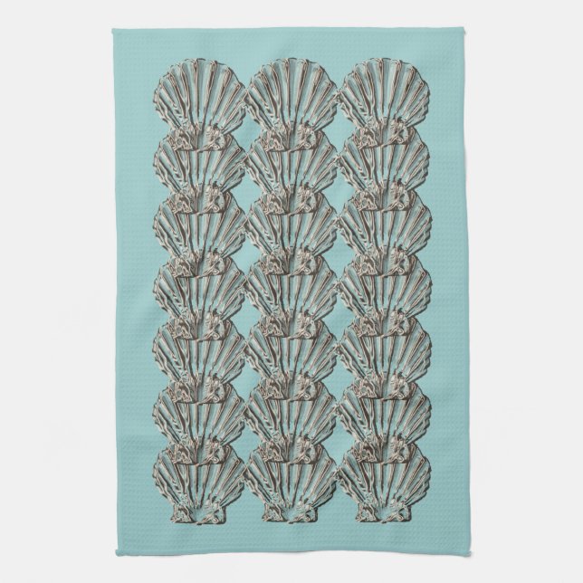 Aqua brown beach kitchen kitchen towel (Vertical)