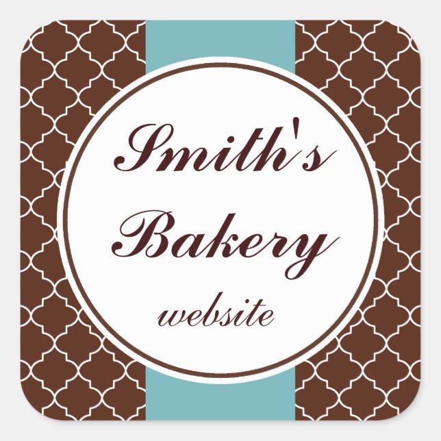 Aqua Brown Business Stickers (Front)