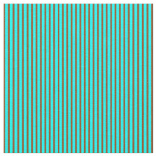 Aqua & Brown Colored Lines/Stripes Pattern Fabric