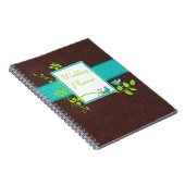 Aqua Brown Green White Wedding Planner Notebook (Right Side)