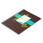 Aqua Brown Green White Wedding Planner Notebook (Left Side)