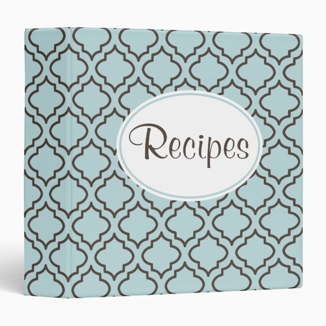 Aqua Brown Recipe Binder (Front/Spine)