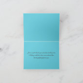 Aqua, Brown, White Damask Thank You Note Card (Inside)