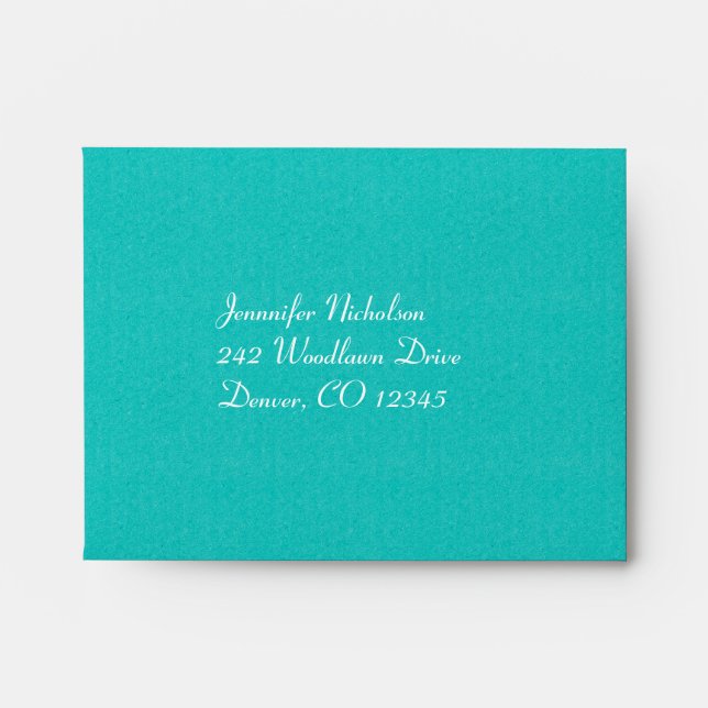 Aqua Brown White Green A2 Envelope for RSVP (Front)