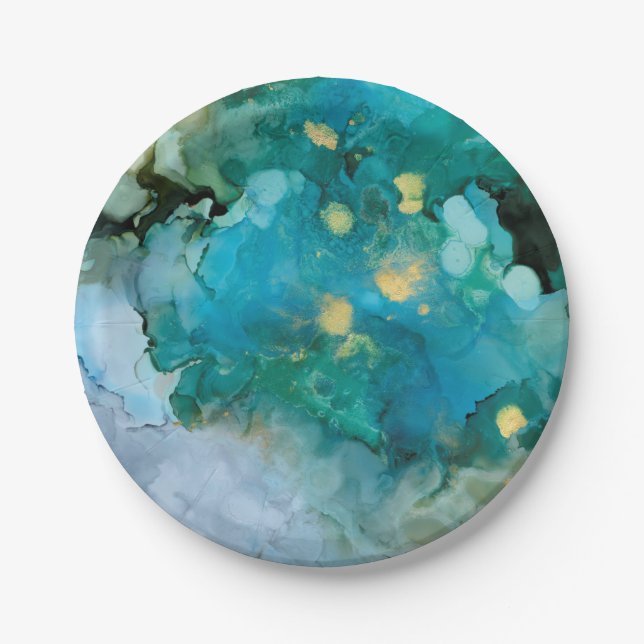 Aqua Brume I Paper Plates (Front)