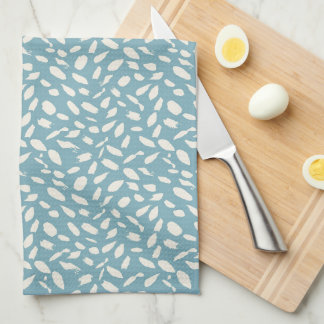 Aqua Brushstrokes Pattern Kitchen Towel