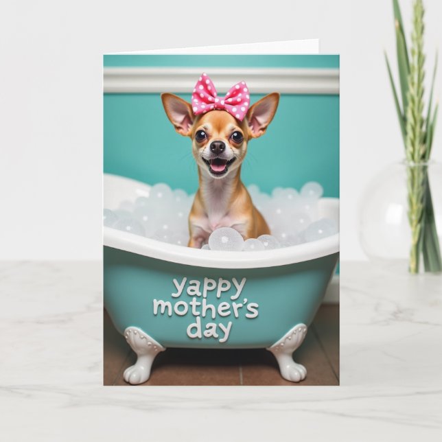 Aqua Bubble Bath Mothers Card (Front)