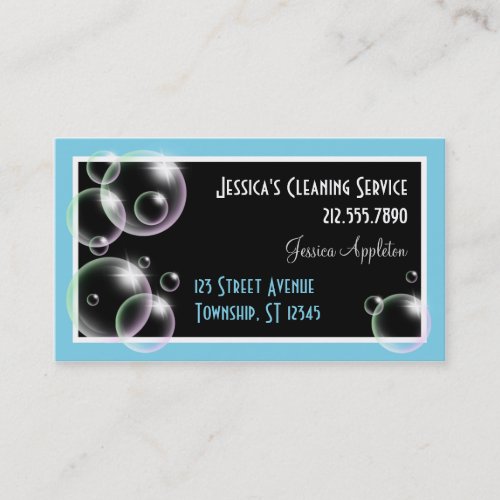 Aqua Bubbles Cleaning Service Business Cards
