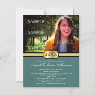 Aqua Buckle Band Graduation Announcement