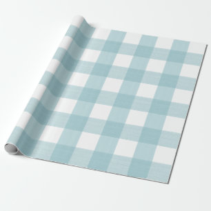 Aqua Buffalo Plaid Wrapping Paper