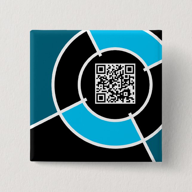 aqua bullseye QR code Button (Front)