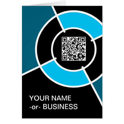 aqua bullseye QR code Cards (Front)