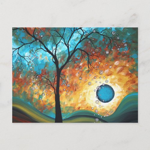 Aqua Burn Art MADART Original Painting Postcard