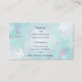Aqua Butterflies Business Card by profilesincolor at Zazzle