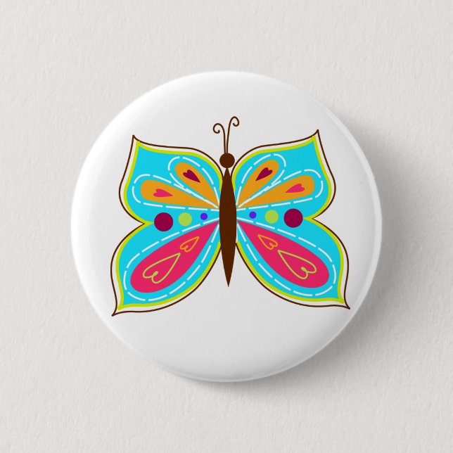 Aqua Butterfly Button (Front)