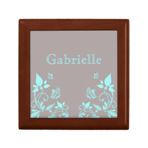 Aqua Butterfly Floral Gift Box