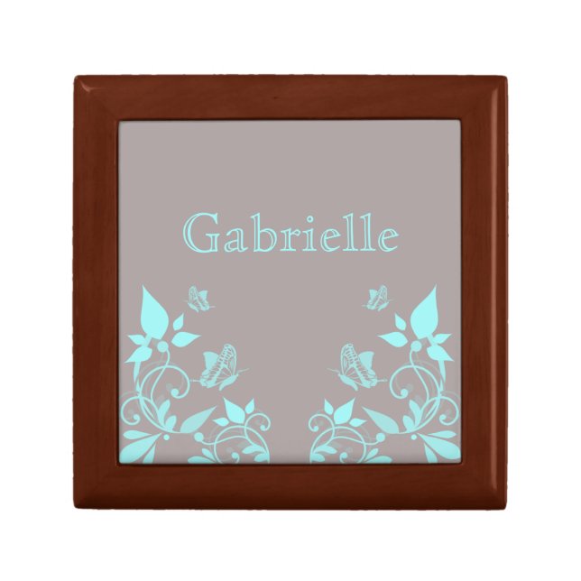 Aqua Butterfly Floral Gift Box (Front)