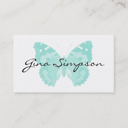 Aqua Butterfly Personalized Business Cards