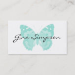 Aqua Butterfly Personalized Business Cards at Zazzle