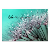 Aqua Cactus Bonsai Bloom Any Occasion Card (Front Horizontal)