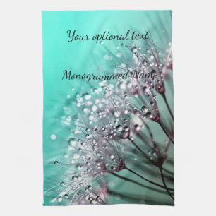 Aqua Cactus Bonsai Bloom Kitchen Towel