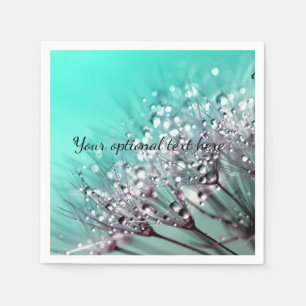 Aqua Cactus Bonsai Bloom Paper Plate Napkins