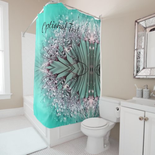 Aqua Cactus Bonsai Bloom Shower Curtain