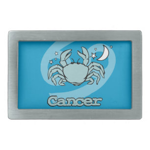 Aqua Cancer the crab zodiac astrology belt buckle