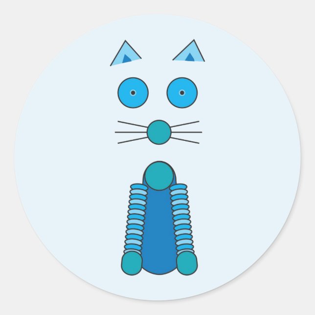 Aqua CAT Classic Round Sticker (Front)