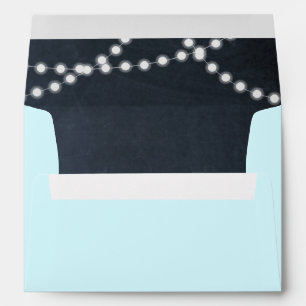 Aqua Chalkboard Lights Personalized Envelope