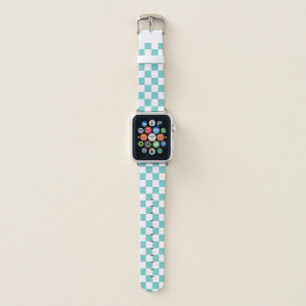 Aqua Checkerboard Apple Watch Band
