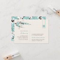 Aqua Cherry Blossoms Chic Asian Wedding Reception